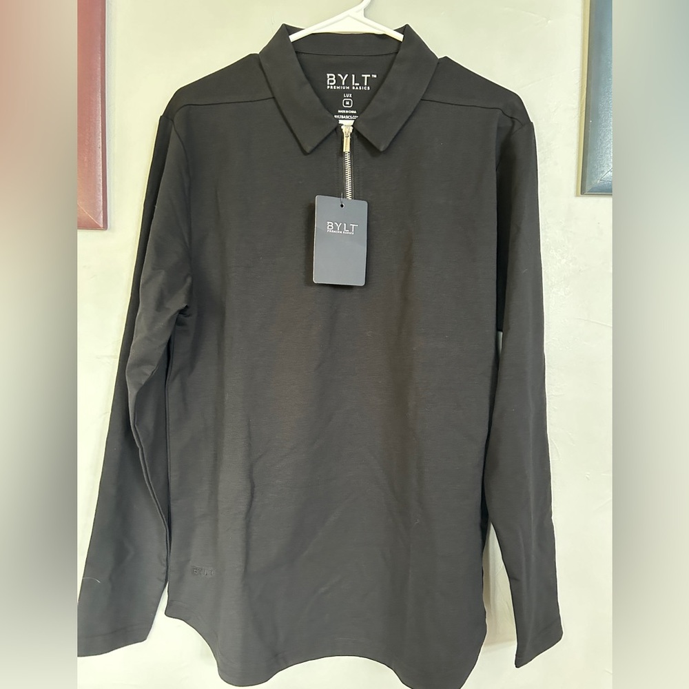 BYLT Blyt Lux Long Sleeve Zip Polo Brand New size Medium